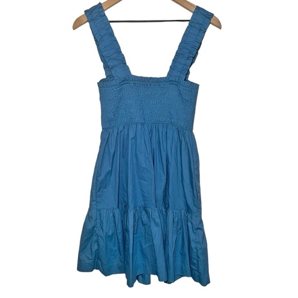 Abercrombie Smocked Bodice Easy Mini Dress Blue XL Petite Sundress - Picture 3 of 8